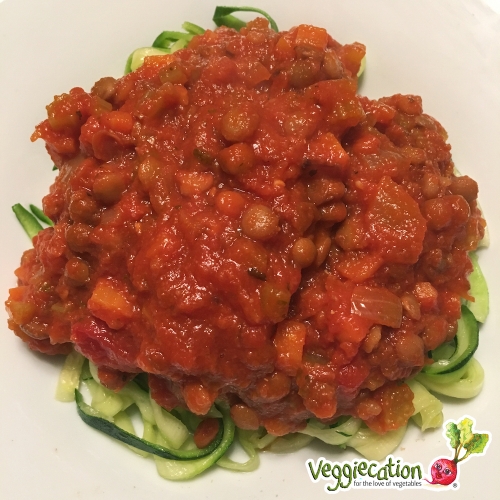 Veggie Bolognese over Zoodles